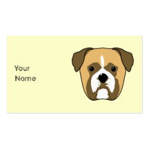 Boxer Dogs Face. Business Card Template