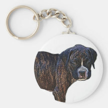 Boxer puppy keychain