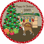 Boxer Puppy's First Christmas Ornament 2009 Cut Out