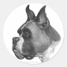 Boxer Round Sticker