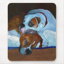 Boxers Fawn and White Patch Mousepads