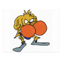 Boxing Dog Postcard