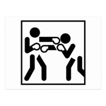 Boxing Figures Post Cards