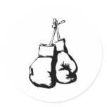 Boxing Gloves Round Sticker