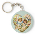 Boy and Girl Floral Heart keychains
