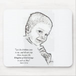 Boy and Teddy (Mark 10:14) mousepads
