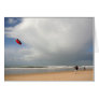 Boy at the beach kitesurfing card
