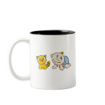 Boy Baby and Cat Coffee Mugs