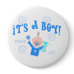 Boy Baby Button Announcement