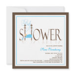 Boy Baby Shower Invitation - Sleeping Baby