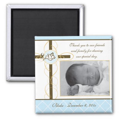 Christening Photography on Boy Baptism Christening Favour   Photo Magnet By Orangeostrichdesigns