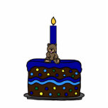 Boy bear on birthday cake photo sculptures