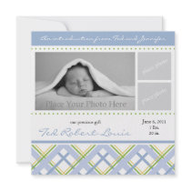 Boy Birth Announcement - Photo Card