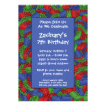 Boy Birthday Party - Building Blocks Custom Invitation