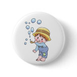 Boy Blowing Bubbles Pinback Buttons
