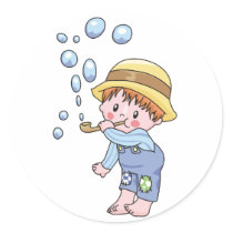 Boy Blowing Bubbles