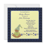 Boy Blue Star Sleeper Ethnic Boy Shower Personalized Invitations