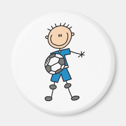 Boy Blue Uniform Soccer Fridge Magnet