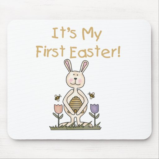Boy Bunny 1st Easter T-shirts and Gifts Mousepad