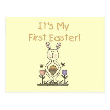 Boy Bunny 1st Easter T-shirts and Gifts Postcards