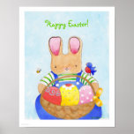 boy bunny with basket print
