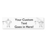 Boy Carrying Broken Upright Bass Back View Bumper Stickers