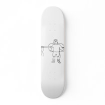 Boy Carrying Broken Upright Bass Back View Skateboard Decks