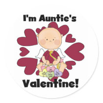 Boy Cupid Auntie's Valentine Tshirts and Gifts Sticker
