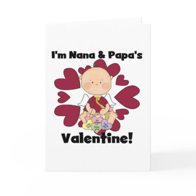 Boy Cupid Nana and Papa's Valentine Tshirts Greeting Cards by valentinesday
