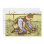 Boy Cutting Grass with Sickle by Vincent van Gogh invitations