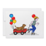 Boy, Dog, Wagon and Balloons copy invitations