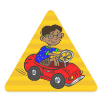 Boy Driving Toy Car Stickers