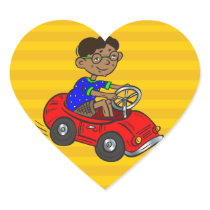 Boy Driving Toy Car Stickers