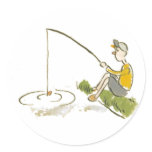 Boy Fishing stickers