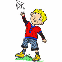 Boy Flying Paper Aeroplane Cut Outs