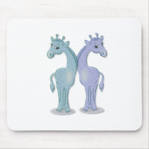 Boy Giraffe Twins Mouse Pads