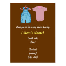 Boy & Girl Clothes-Gender Neutral Baby Shower Post Cards