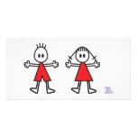 Boy & Girl in Red photo cards