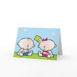 Boy Girl twin greeting card