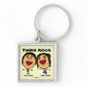 Boy Girl Twins Rock keychains