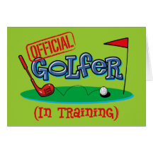 Boy Golfer In Training Card