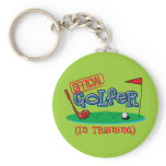 Boy Golfer In Training Keychain