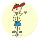 Boy Golfer Tshirts and Gifts Round Sticker