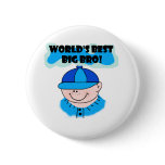 Boy in Baseball Cap Best Big Bro Pin