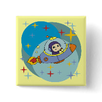 Boy in Space Ship Tshirts and Gifts Pinback Buttons