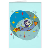 Boy in Space Ship Tshirts and Gifts Greeting Cards