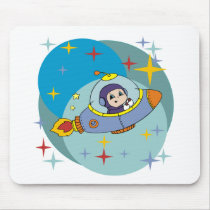 Boy in Space Ship Tshirts and Gifts Mousepad