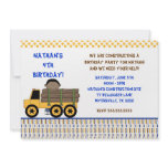 Boy Log loader Truck Birthday Party Invitation