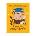 Boy Monkey Graduate Custom postcards