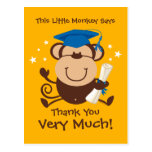 Boy Monkey Graduate Custom Postcards